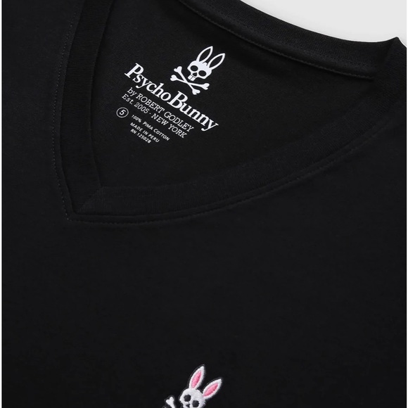 Psycho Bunny Mens Classic V Neck Tee New! - Picture 4 of 5